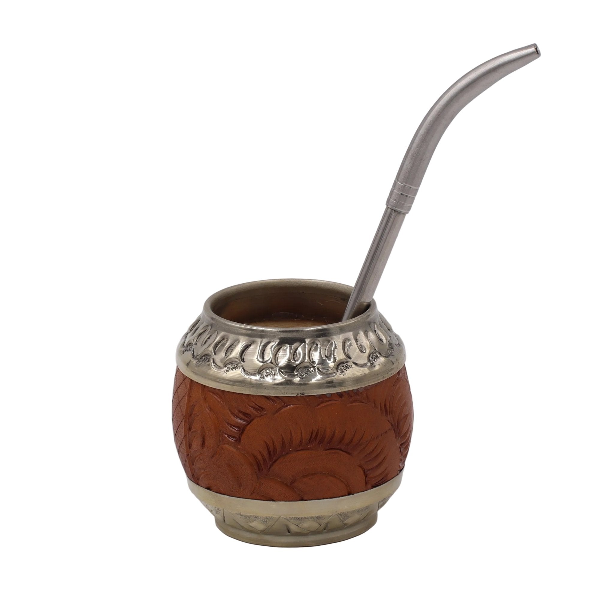 Calebasse Torpedo Maître - Cuir Gravé & Alpaca - Édition Limitée - El Gaucho