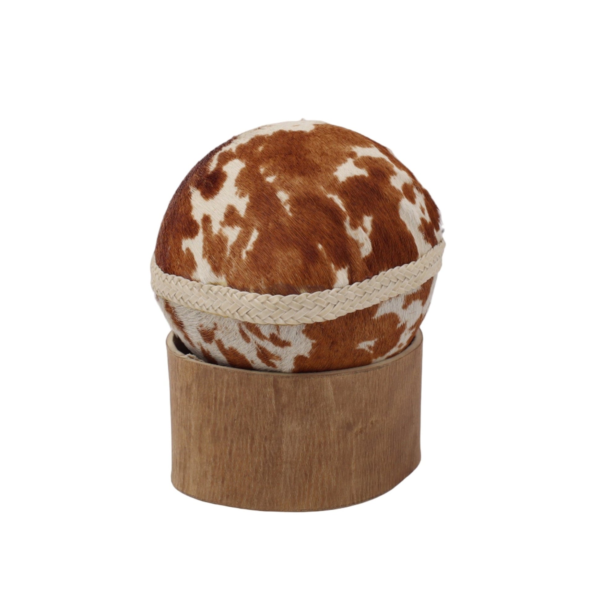 Calebasse Torpedo "Pampa" — Cuir avec Poils & Virole Ciselée - El Gaucho