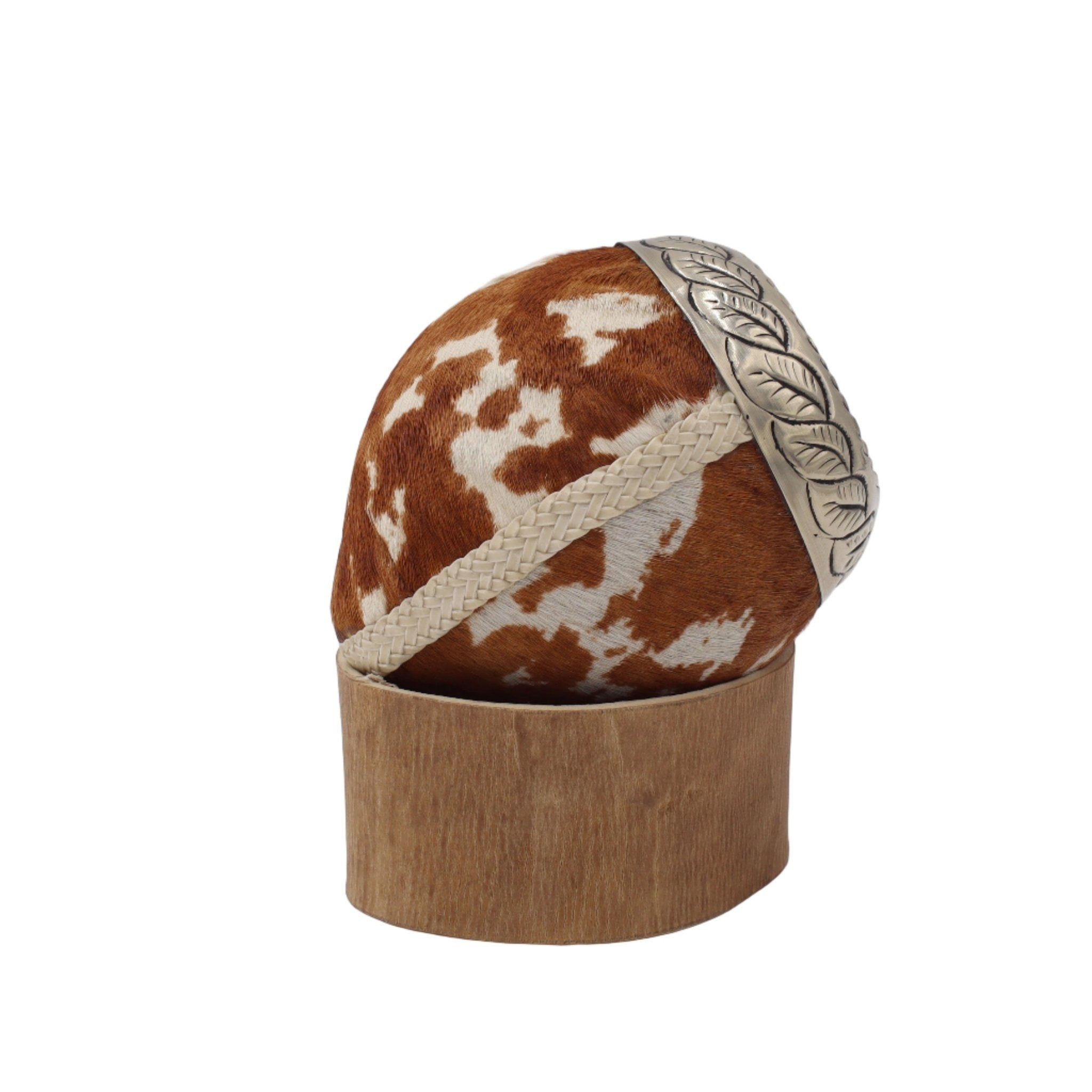 Calebasse Torpedo "Pampa" — Cuir avec Poils & Virole Ciselée - El Gaucho