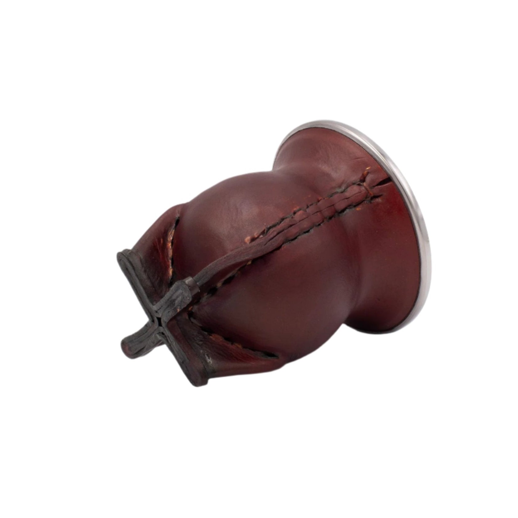 calebasse camionero marron couchée, vue de la base à quatre pieds