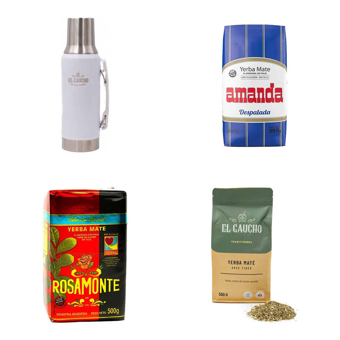 Pack Thermo Blanc : thermo Gaucho 1,2 L et 3 yerbas CBSé aromatisées