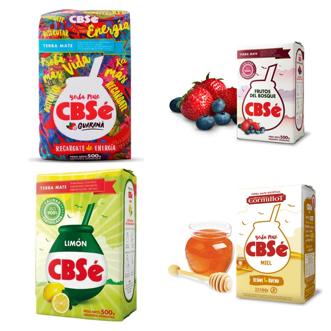Pack Découverte CBSé — les 4 saveurs : Guaraná, Fruits des Bois, Citron, Miel