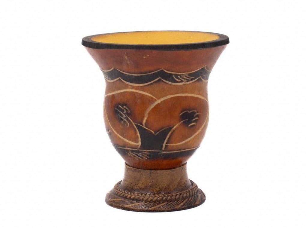 Cuia brésilienne base martelée, motif arbre, 260–280 ml