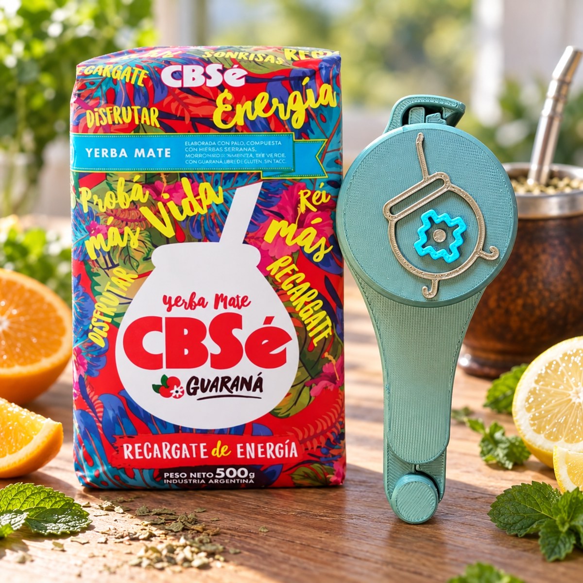 Duo CBSé Energía Guaraná 500 g et bec verseur Gaucho, yerba maté El Gaucho