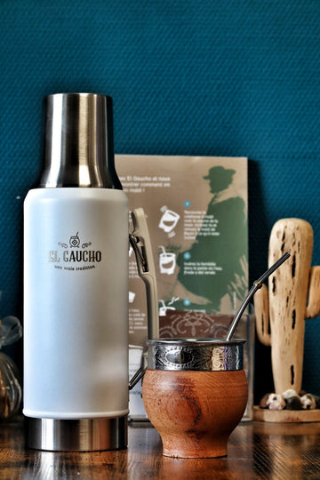 Kit Maté Impérial Barril – Caroubier & Thermos 1,2 L ✅ - El Gaucho