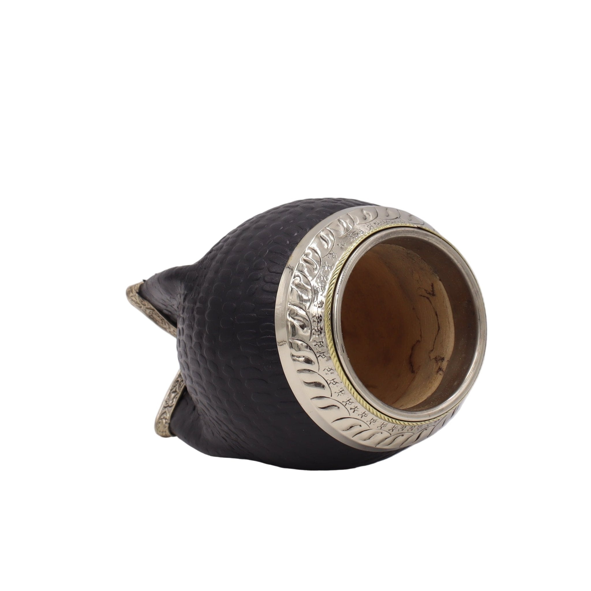 Le "Black Croco" Collection : Maté Torpédo avec Pieds en Alpaca - El Gaucho