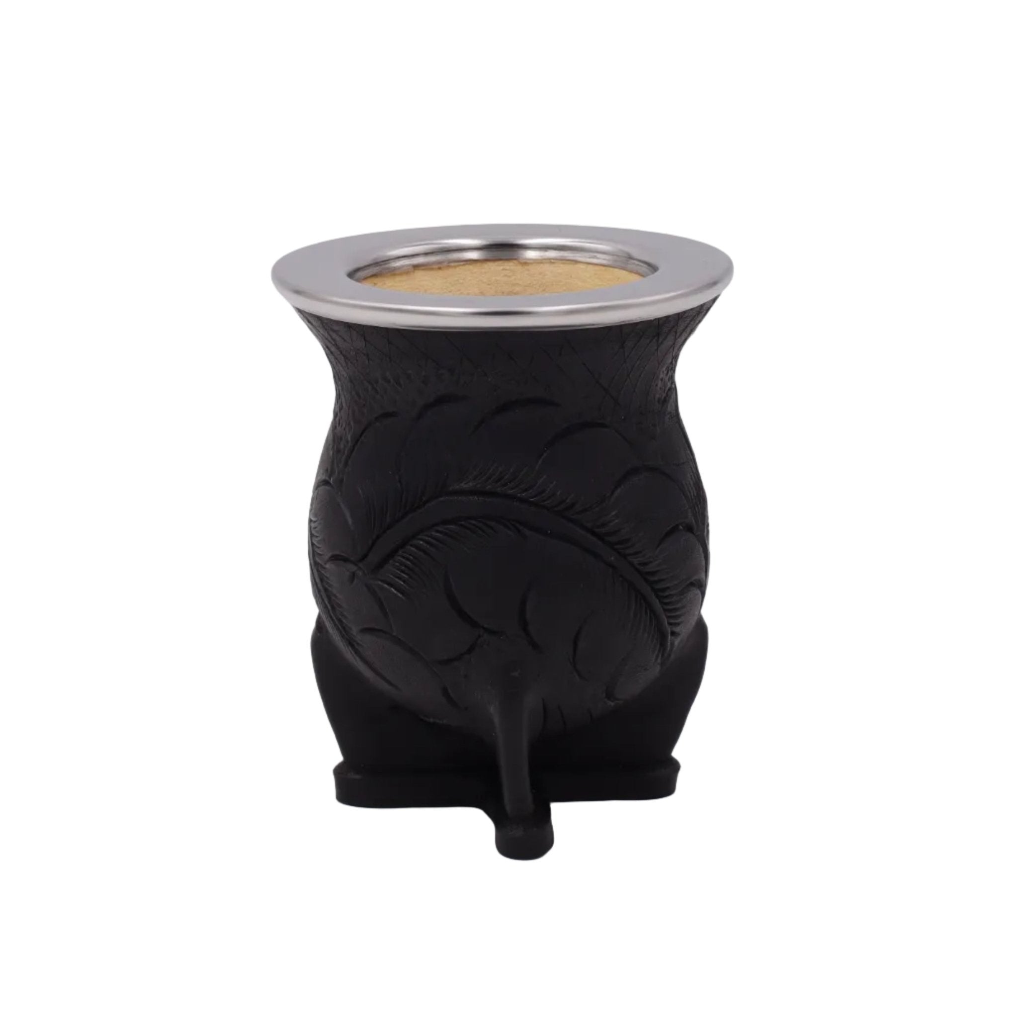 Maté Camionero Uruguayen – Cuir Repoussé, Virola Inox (270–280 ml) - El Gaucho