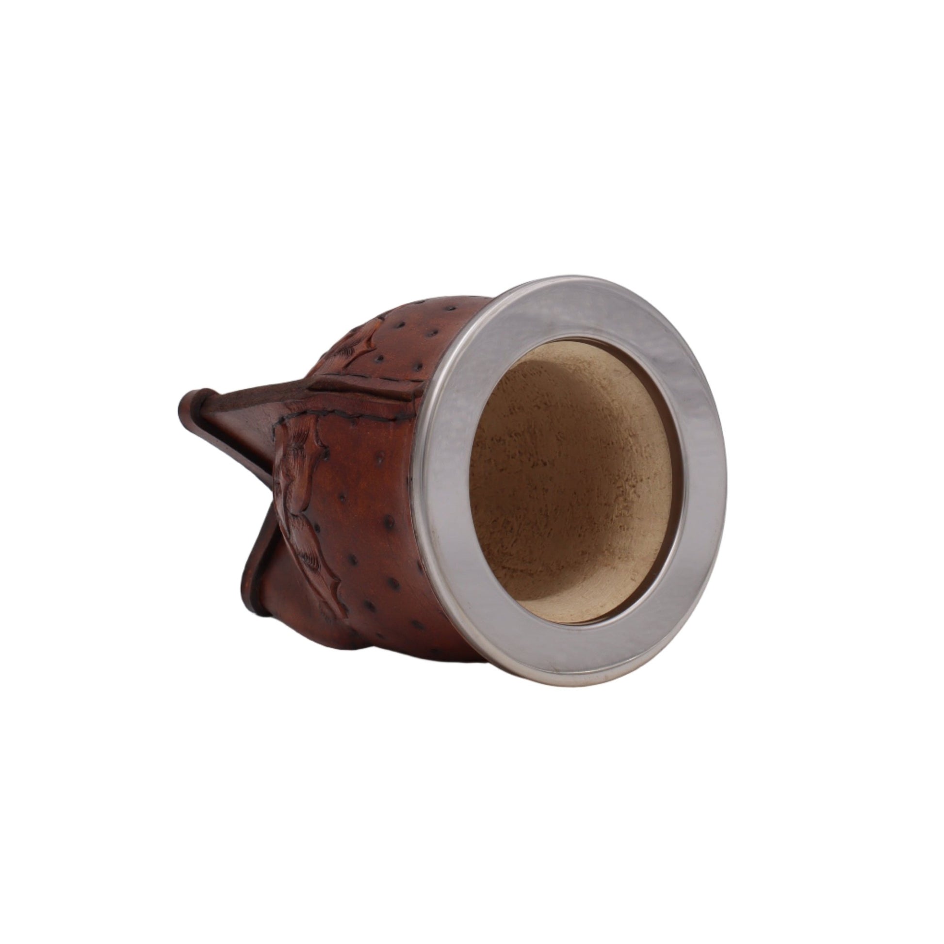 Maté Camionero Uruguayen – Cuir Repoussé, Virola Inox (270–280 ml) - El Gaucho