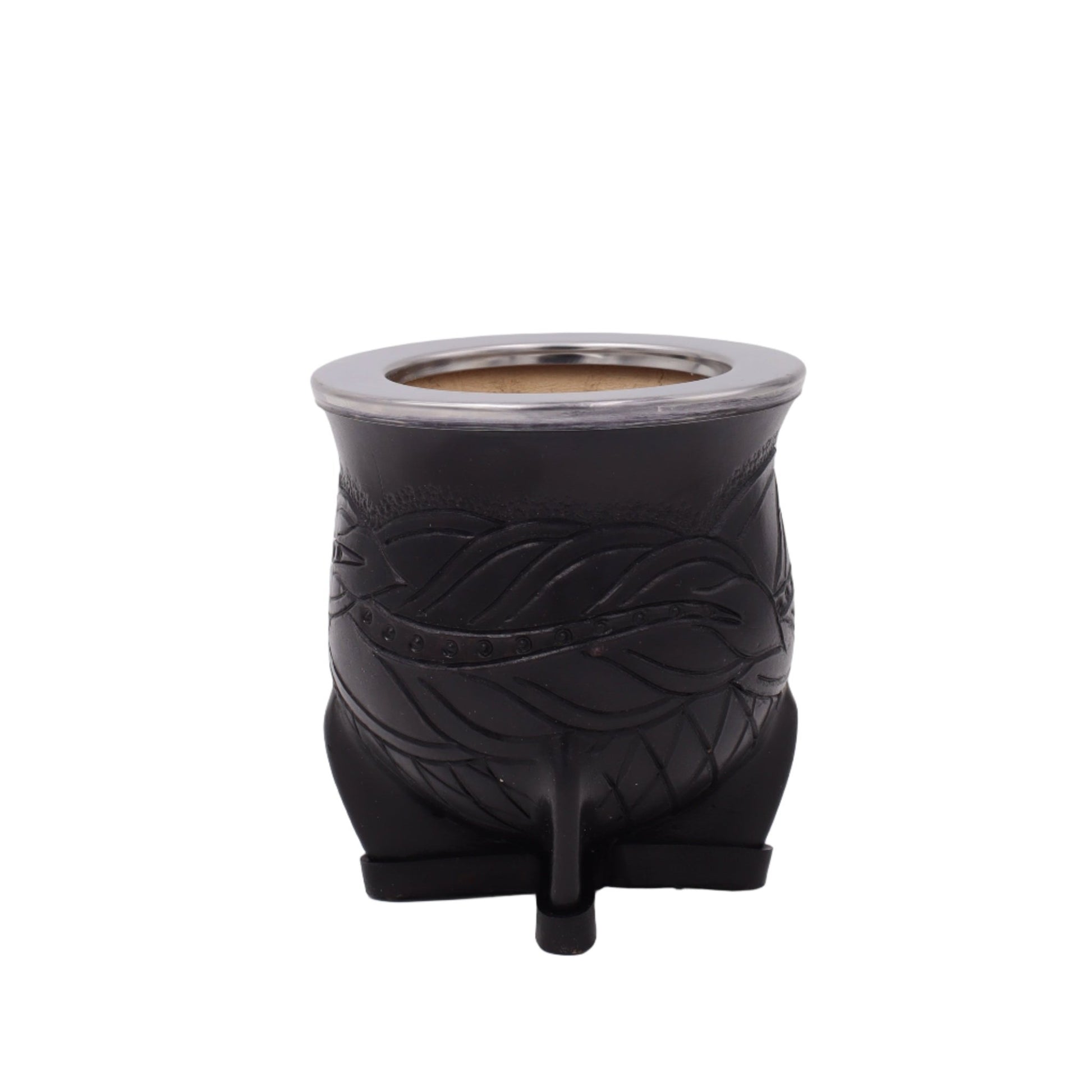 Maté Camionero Uruguayen – Cuir Repoussé, Virola Inox (270–280 ml) - El Gaucho