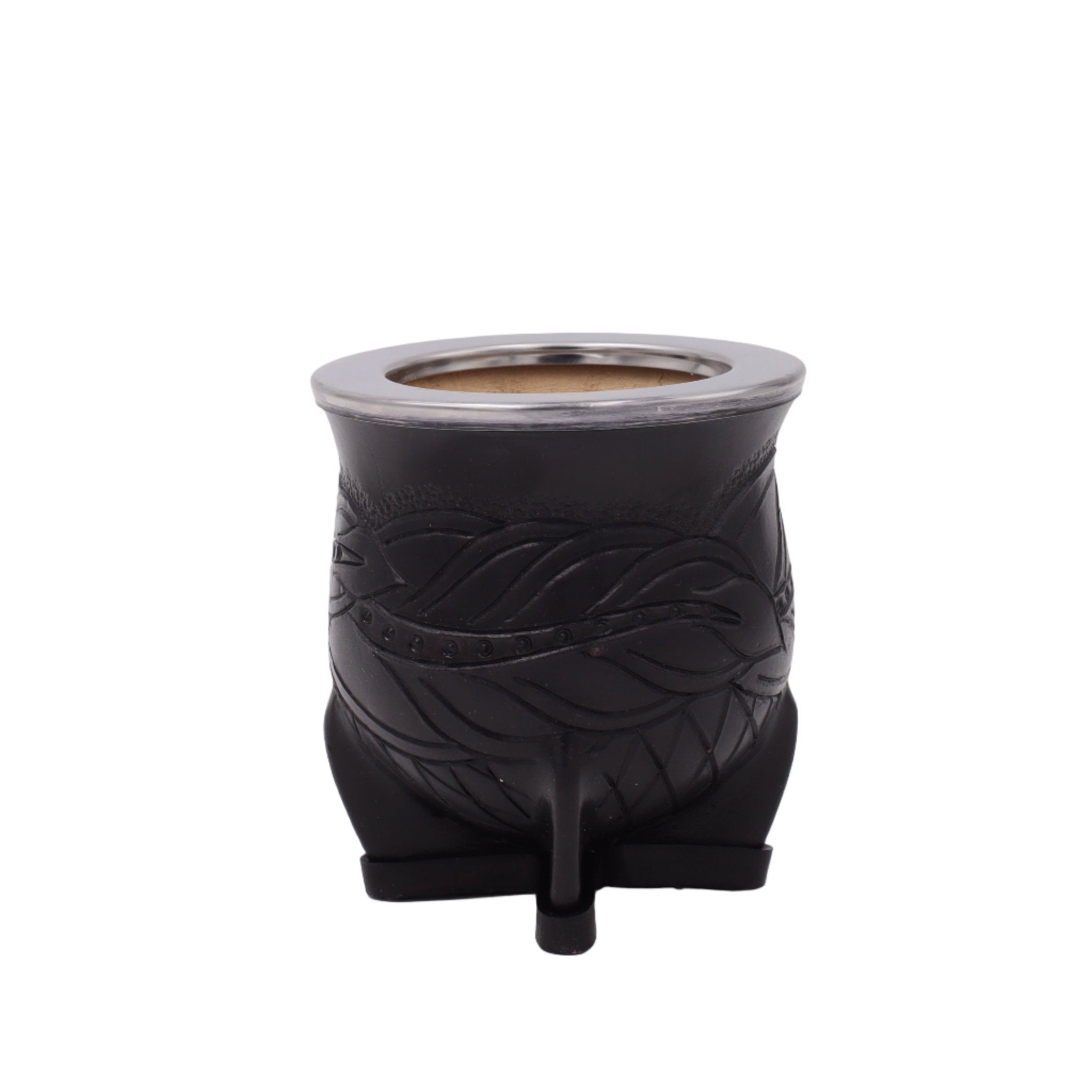 Maté Camionero Uruguayen – Cuir Repoussé, Virola Inox (270–280 ml) - El Gaucho