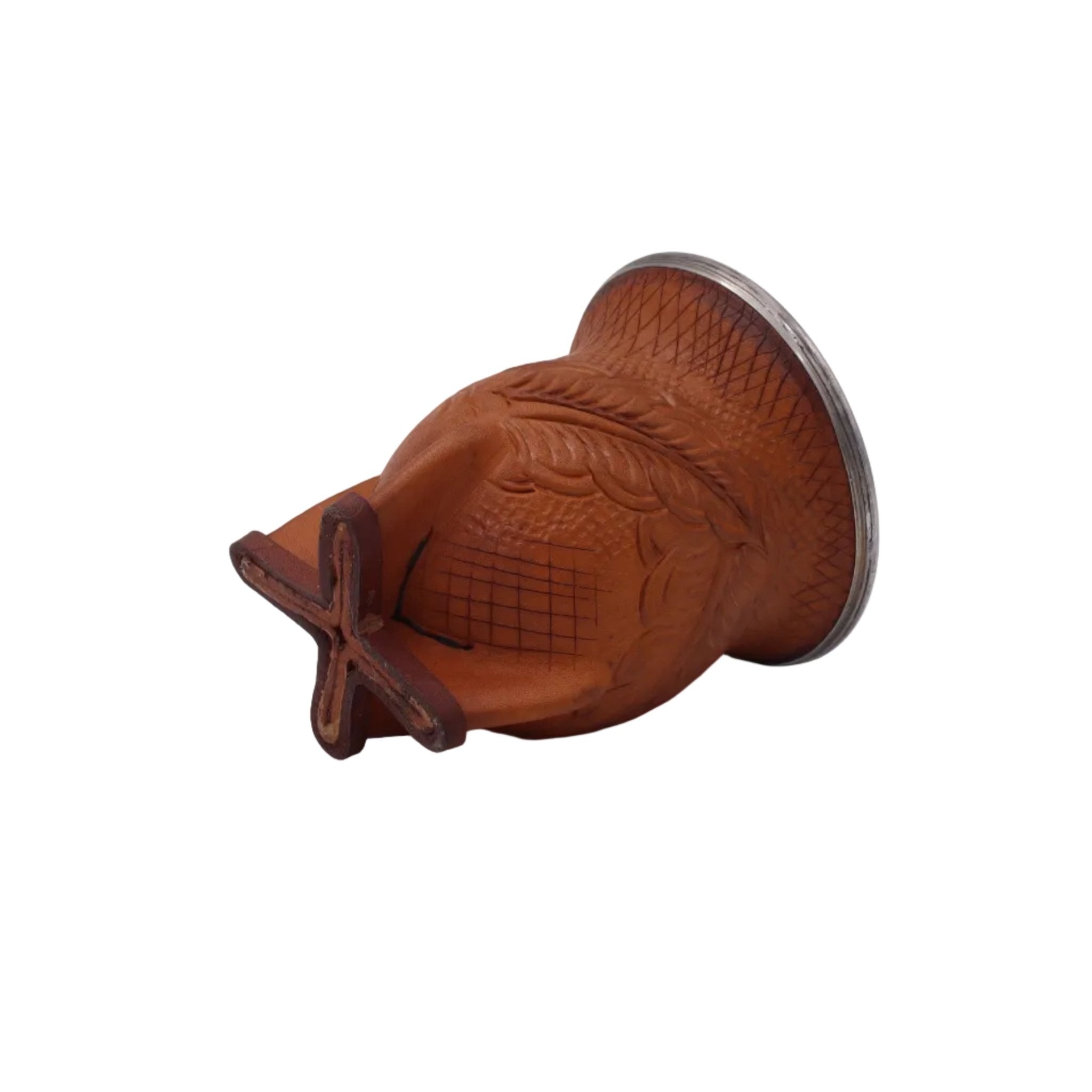 Maté Camionero Uruguayen – Cuir Repoussé, Virola Inox Marron - El Gaucho