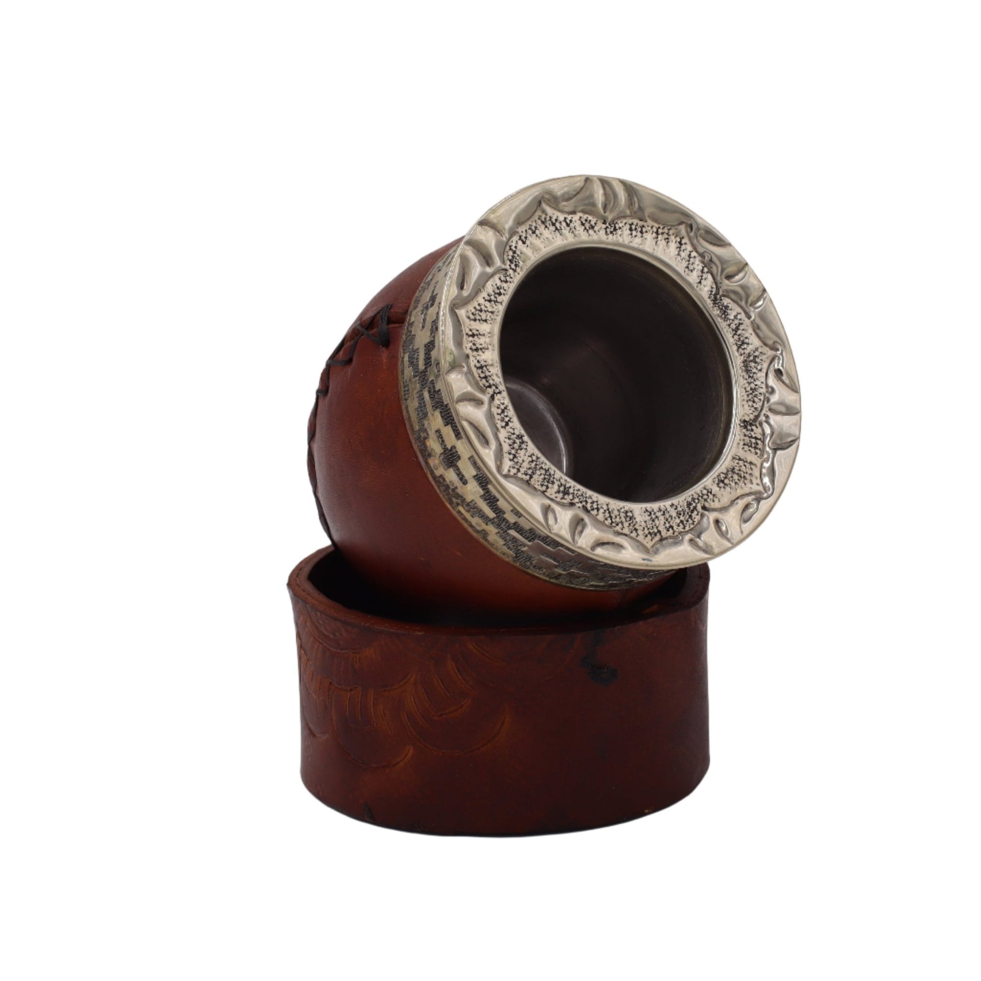 Maté Impérial "Deluxe" — Cuir Lisse & Base Repoussée - El Gaucho