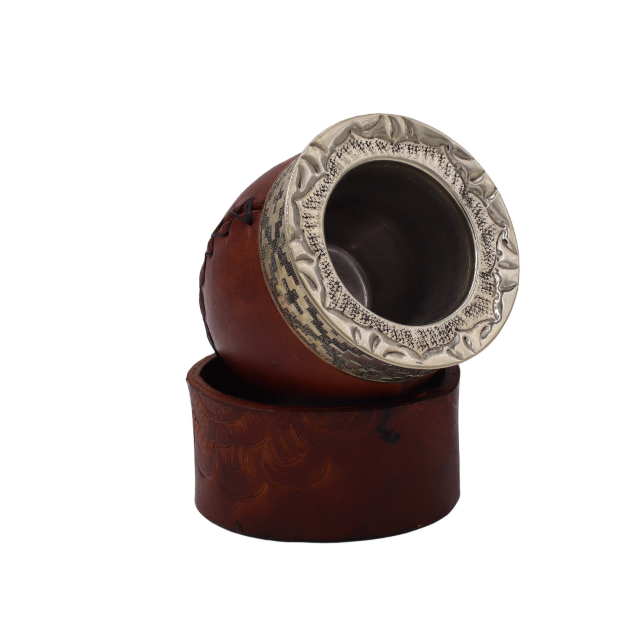 Maté Impérial "Deluxe" — Cuir Lisse & Base Repoussée - El Gaucho