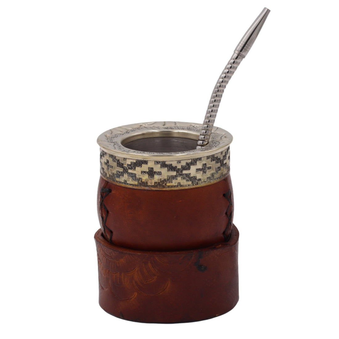 Maté Impérial "Deluxe" — Cuir Lisse & Base Repoussée - El Gaucho