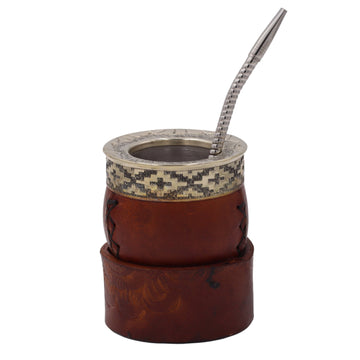 Maté Impérial "Deluxe" — Cuir Lisse & Base Repoussée - El Gaucho