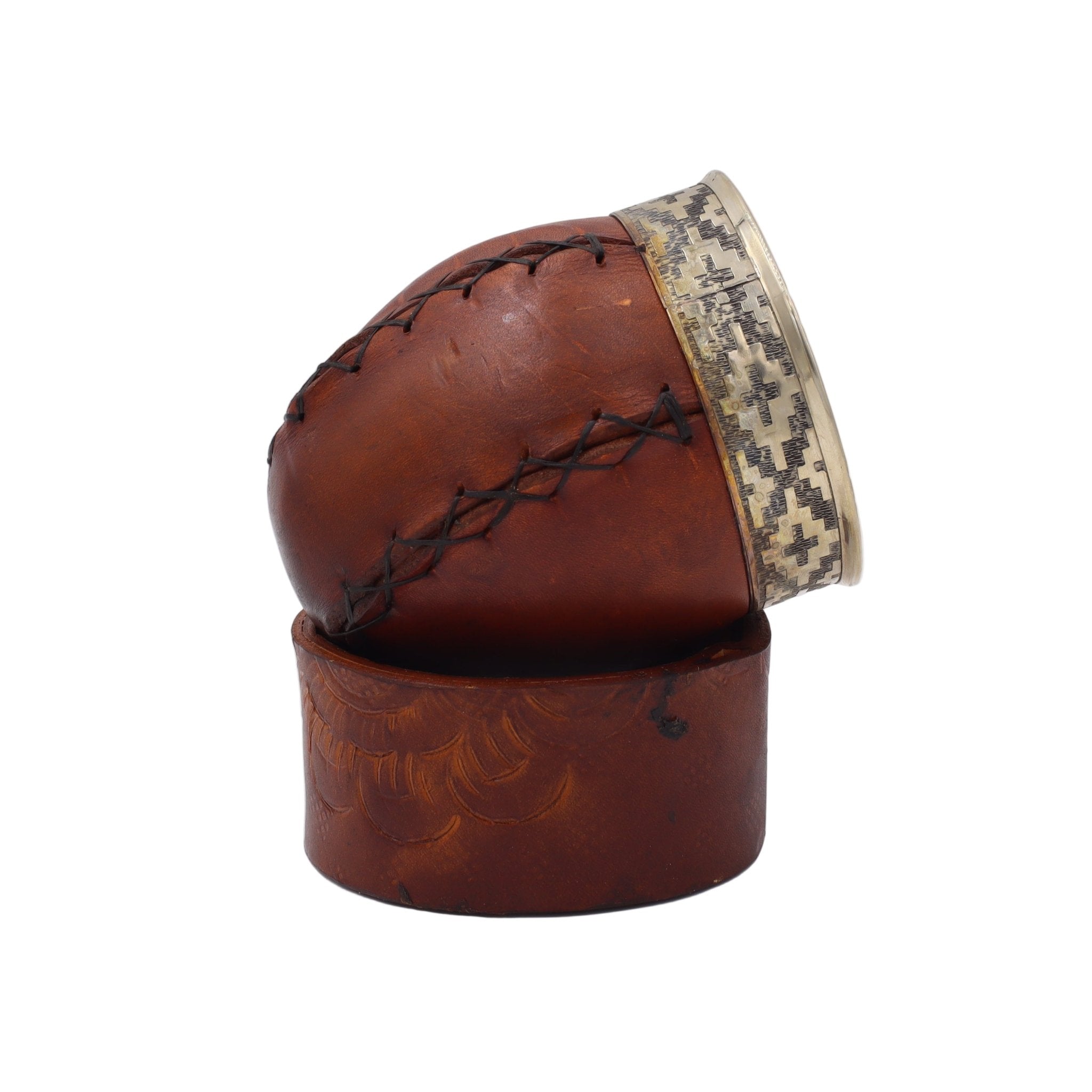 Maté Impérial "Deluxe" — Cuir Lisse & Base Repoussée - El Gaucho