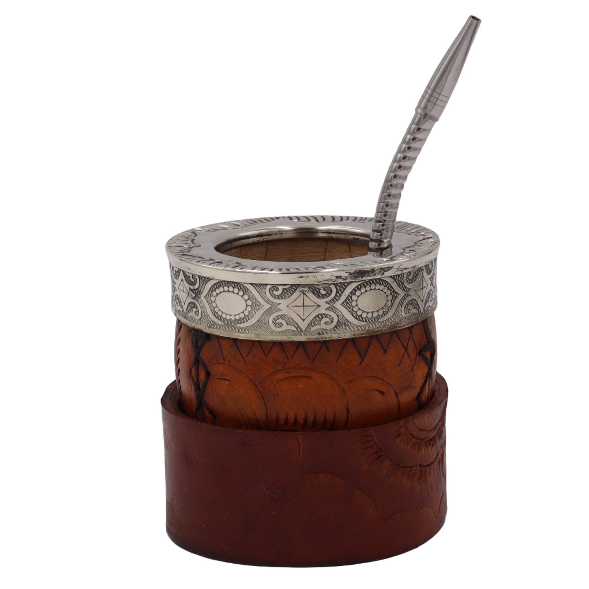 Maté Impérial Premium Marron — Labrado "Écailles & Plumes" (270–280 ml) - El Gaucho