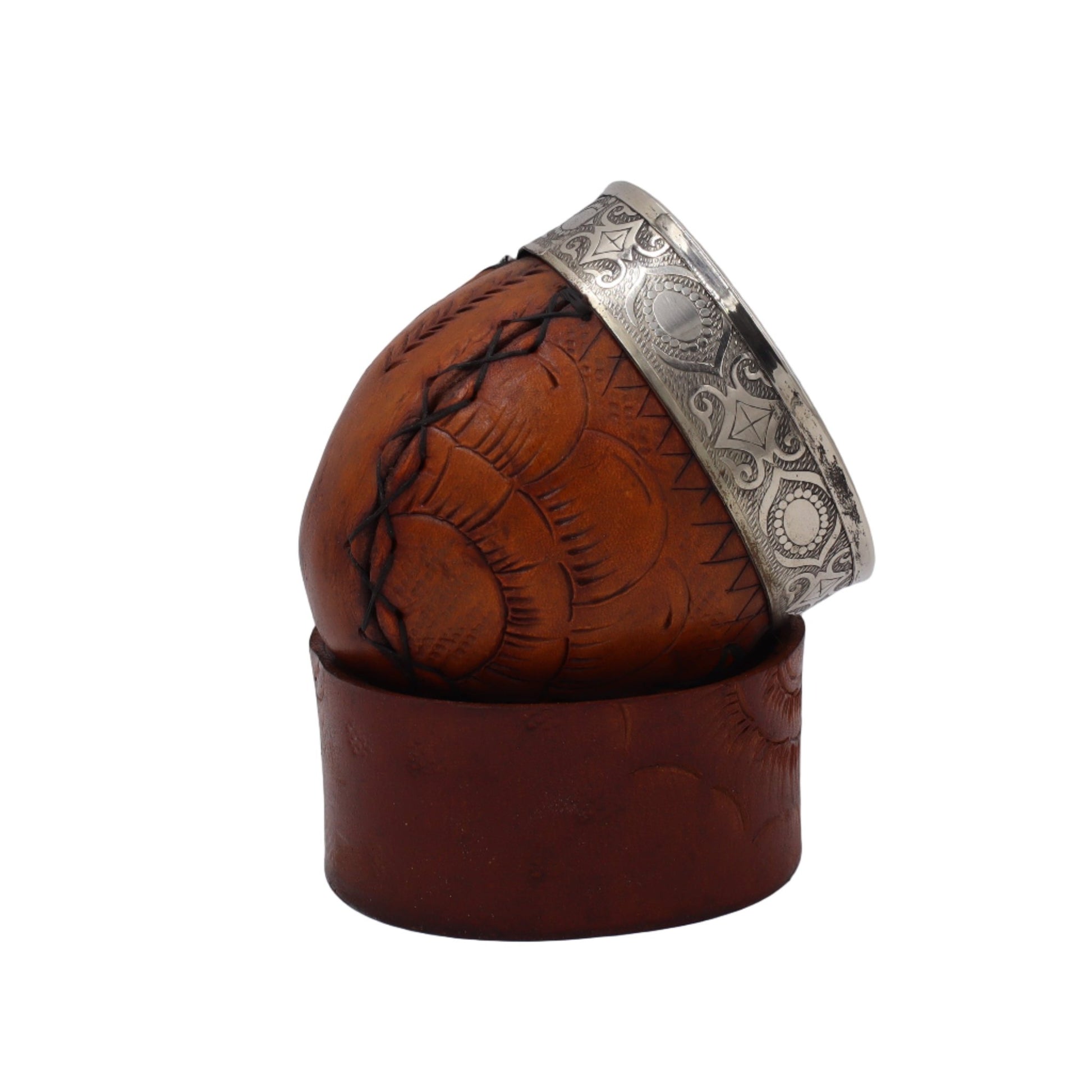 Maté Impérial Premium Marron — Labrado "Écailles & Plumes" (270–280 ml) - El Gaucho