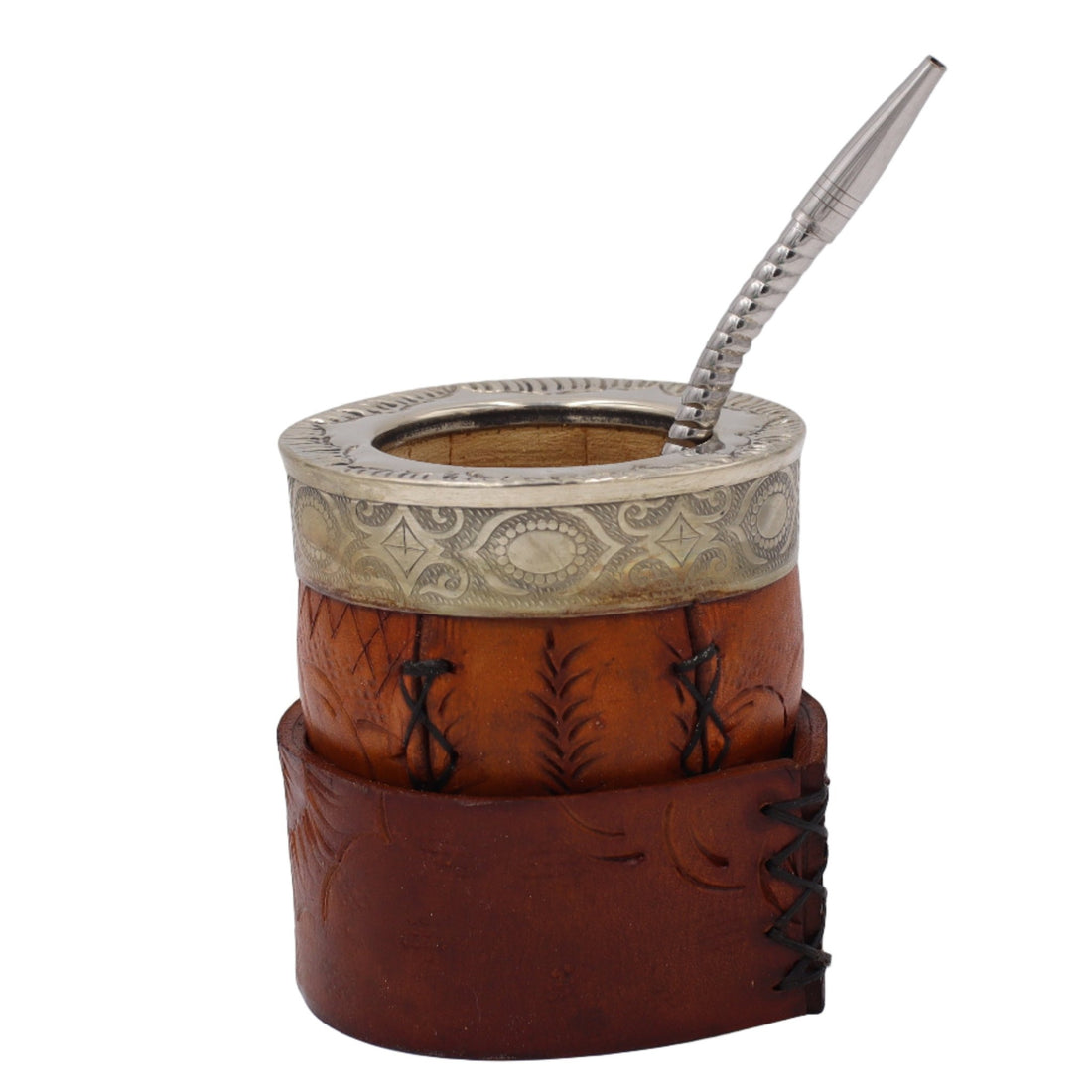 Maté Impérial Premium Marron — Labrado "Écailles & Plumes" (270–280 ml) - El Gaucho