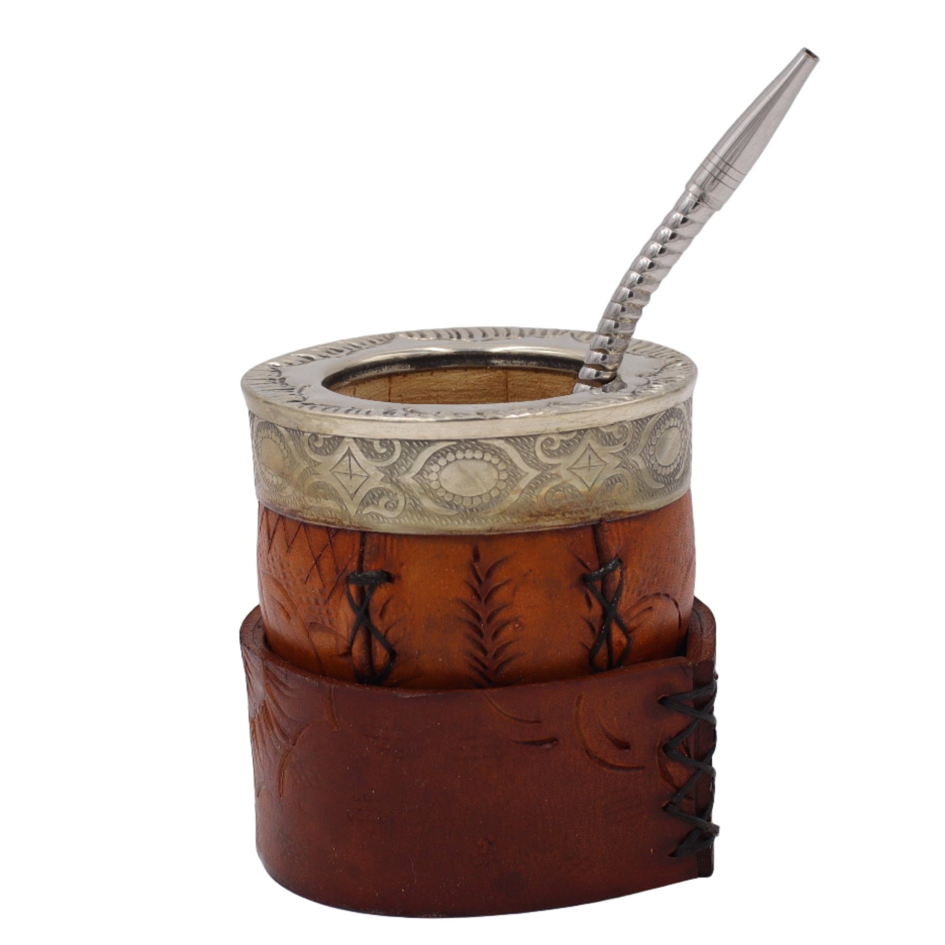 Maté Impérial Premium Marron — Labrado "Écailles & Plumes" (270–280 ml) - El Gaucho