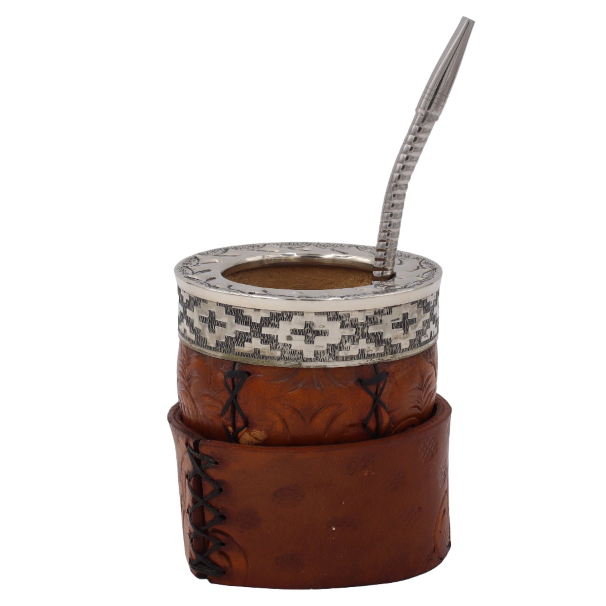 Maté Impérial Premium Marron — Labrado "Feuillage & Nature" (270–280 ml) - El Gaucho