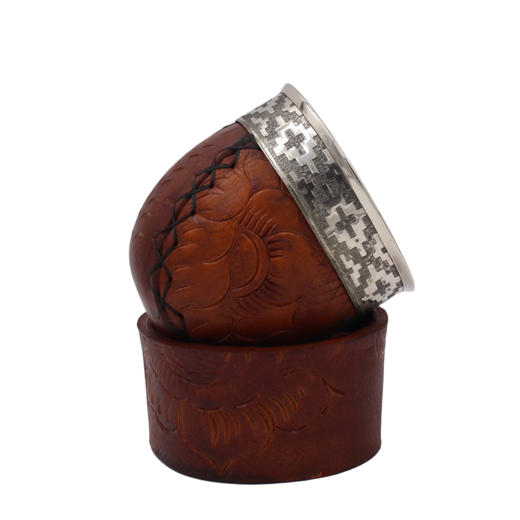 Maté Impérial Premium Marron — Labrado main, virole alpaca (270–280 ml) - El Gaucho