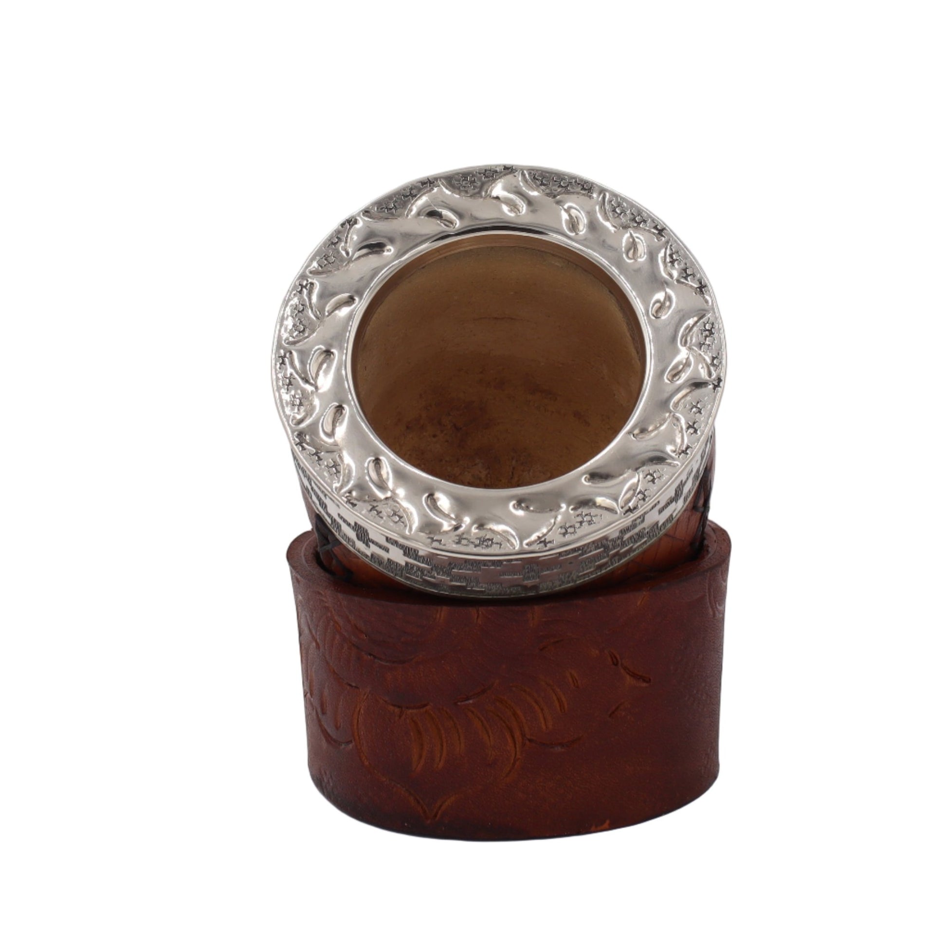 Maté Impérial Premium Marron — Labrado main, virole alpaca (270–280 ml) - El Gaucho