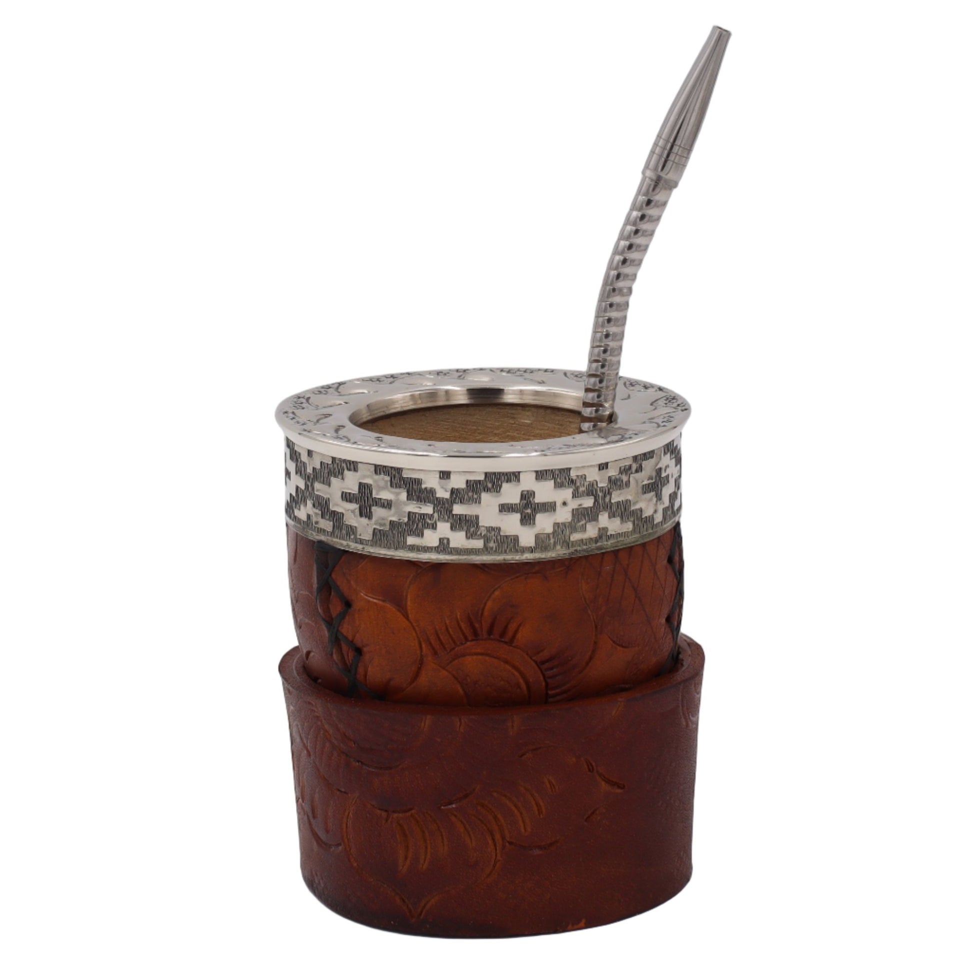 Maté Impérial Premium Marron — Labrado main, virole alpaca (270–280 ml) - El Gaucho