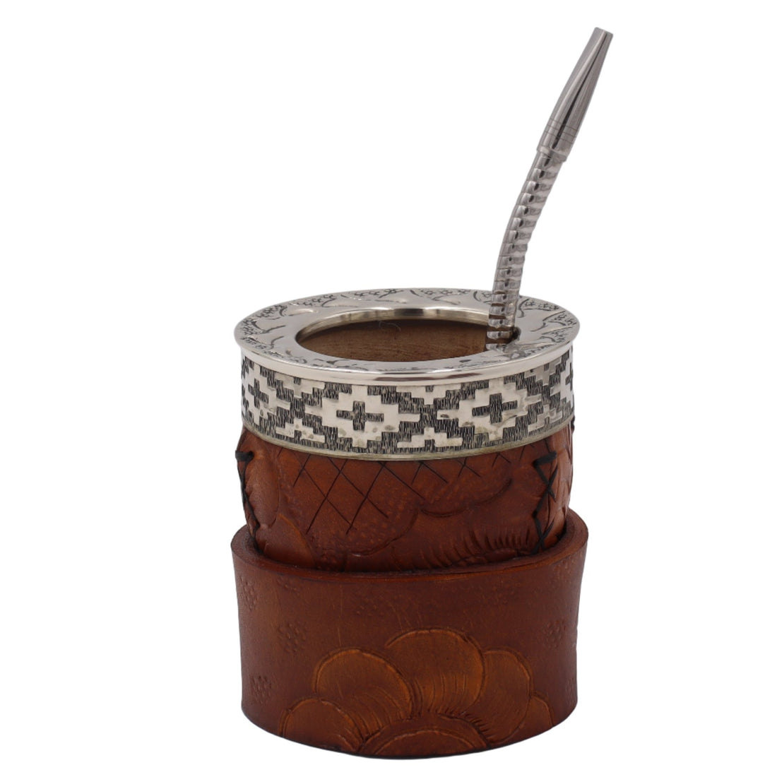 Maté Impérial Premium Marron — Labrado "Mosaïque" (270–280 ml) - El Gaucho