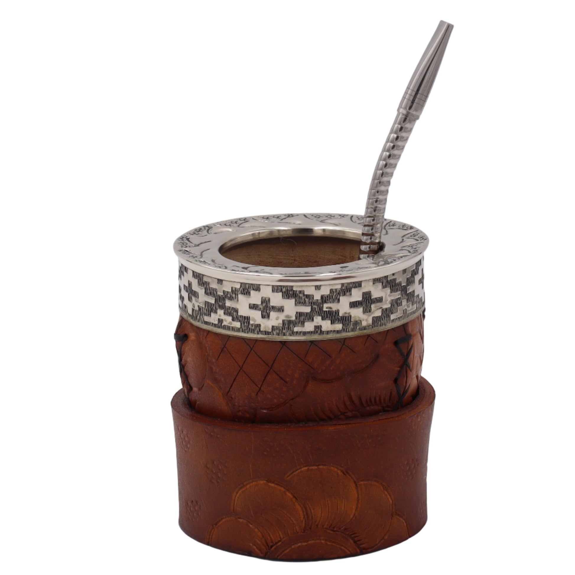 Maté Impérial Premium Marron — Labrado "Mosaïque" (270–280 ml) - El Gaucho