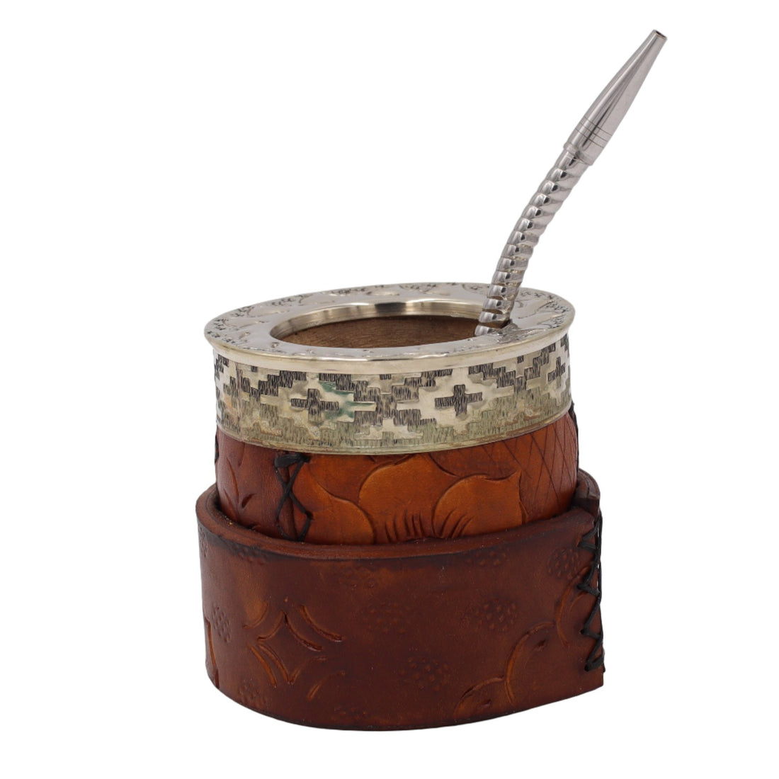 Maté Impérial Premium Marron — Labrado "Mosaïque" (270–280 ml) - El Gaucho