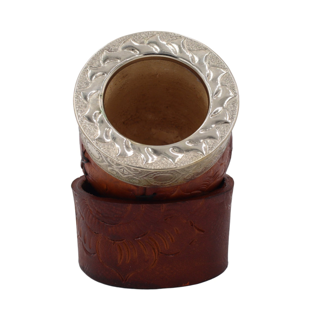 Maté Impérial Premium Marron — Labrado "Tressage & Lianes" (270–280 ml) - El Gaucho