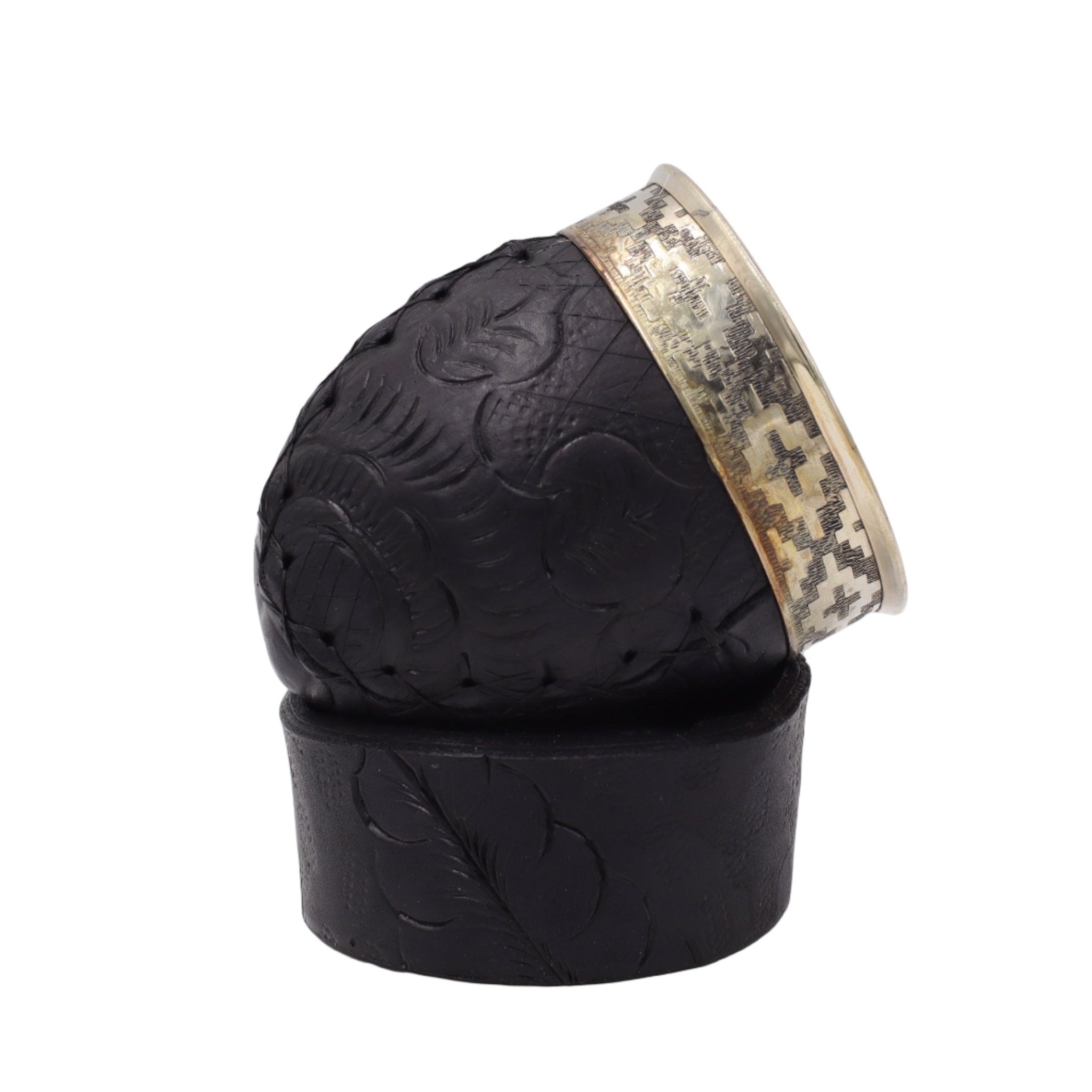 Maté Impérial Premium Marron — Labrado "Vagues & Mouvement" (270–280 ml) - El Gaucho