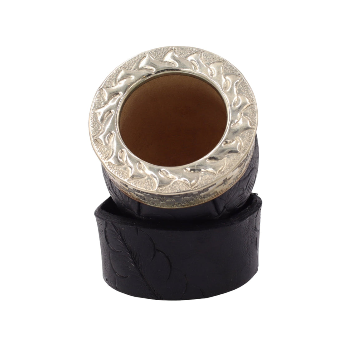 Maté Impérial Premium Marron — Labrado "Vagues & Mouvement" (270–280 ml) - El Gaucho