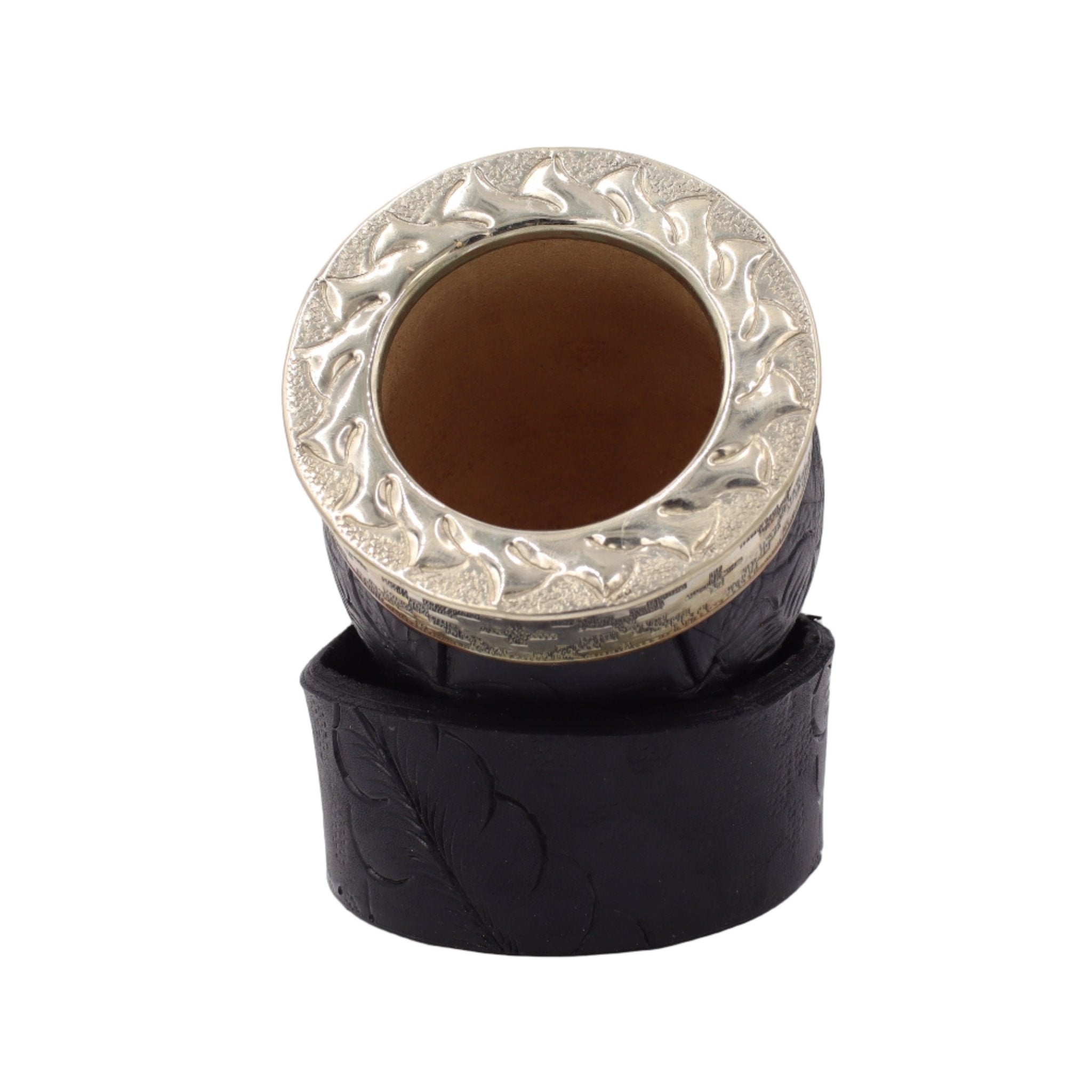 Maté Impérial Premium Marron — Labrado "Vagues & Mouvement" (270–280 ml) - El Gaucho