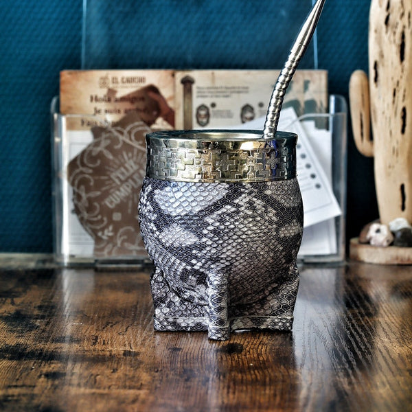 Maté Impérial Python Gris — Double Cuir & Cinta Pampa N°2