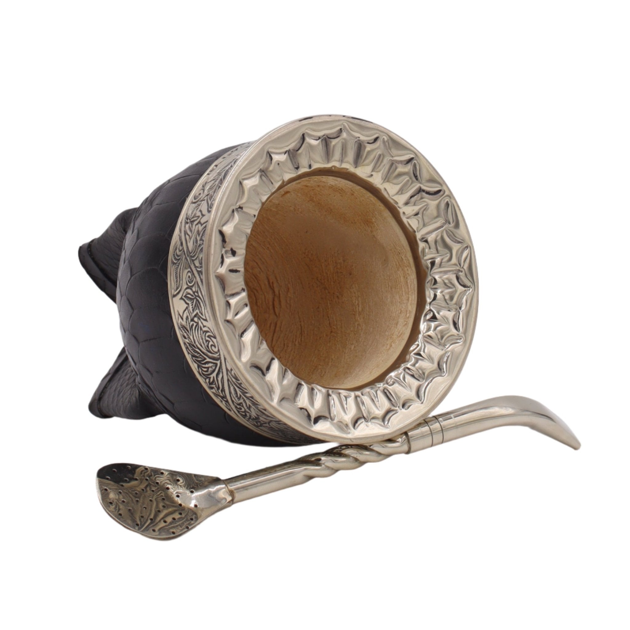 Mate Imperial Serpent - Calebasse Cuir Embossé Alpaca - El Gaucho une vraie tradition