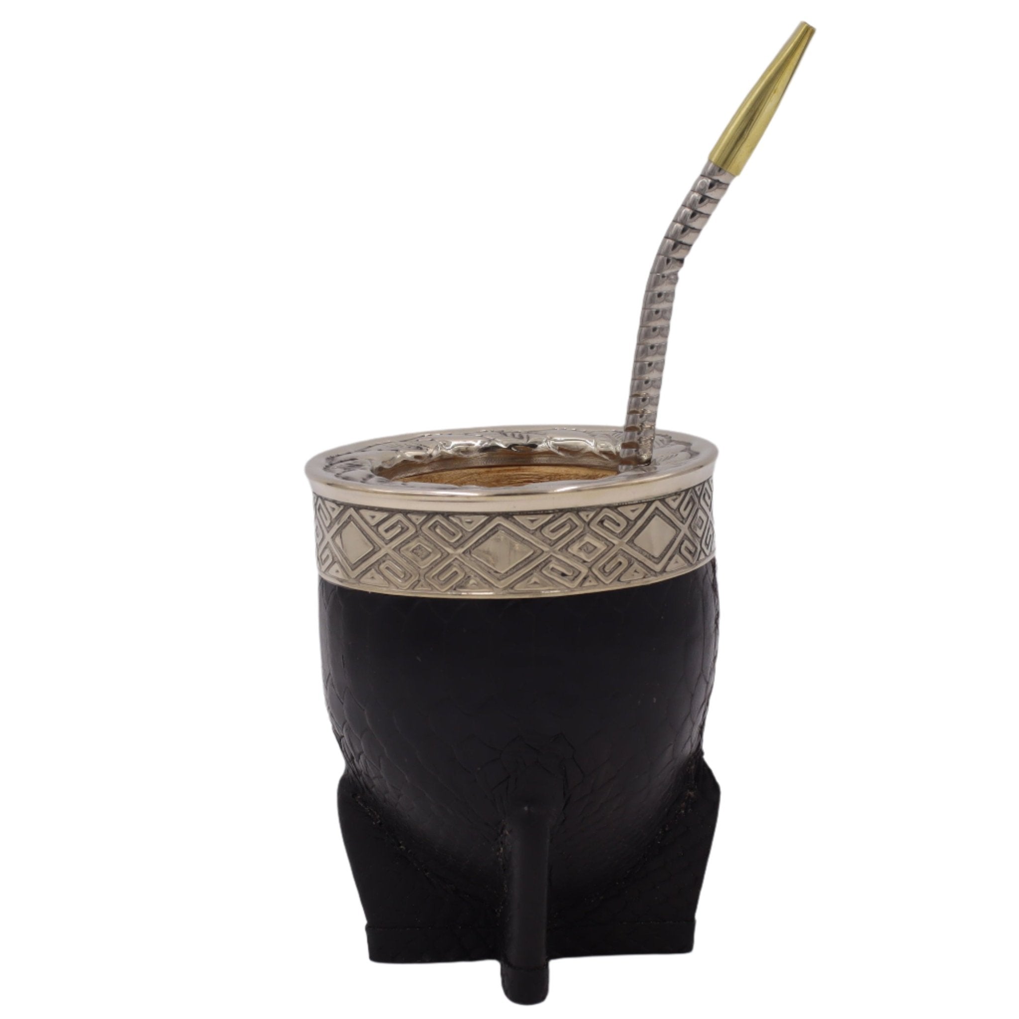 Mate Imperial Serpent - Calebasse Cuir Embossé Alpaca - El Gaucho une vraie tradition