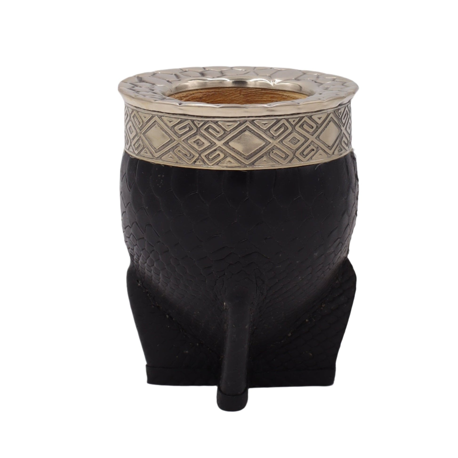 Mate Imperial Serpent - Calebasse Cuir Embossé Alpaca - El Gaucho une vraie tradition