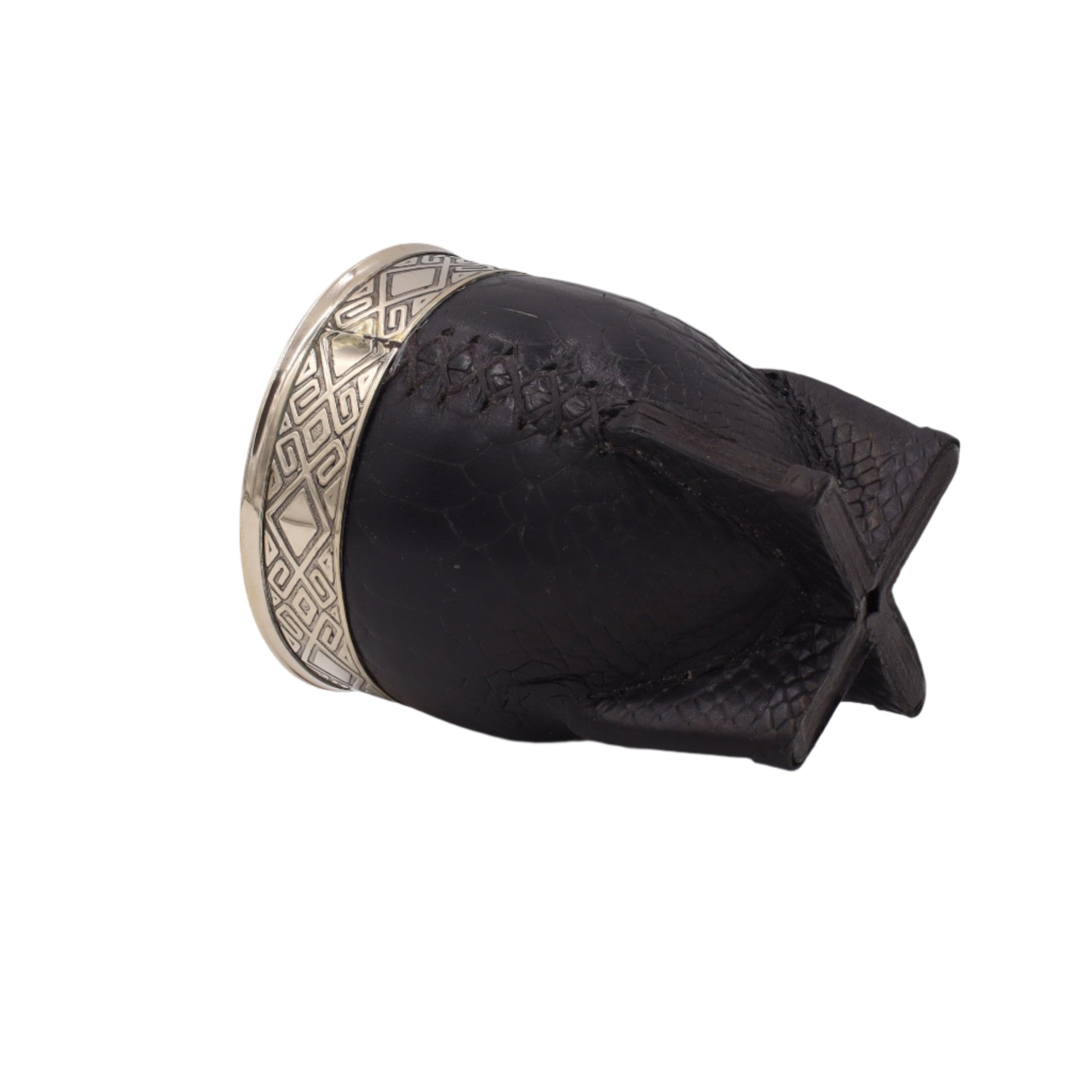 Mate Imperial Serpent - Calebasse Cuir Embossé Alpaca - El Gaucho une vraie tradition