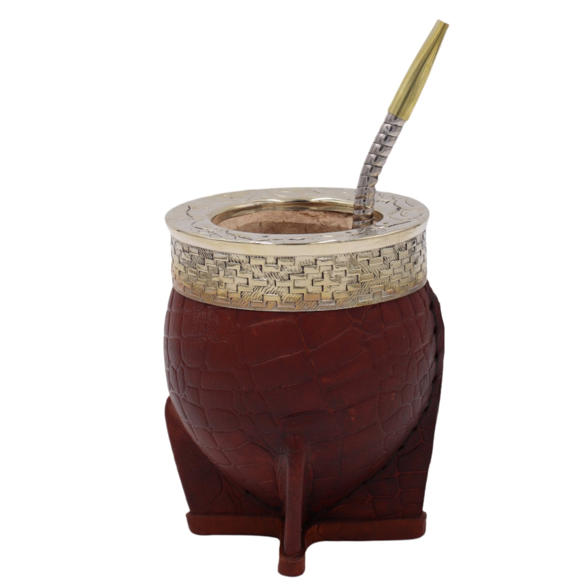 Mate Imperial Uruguayo - Cuir Croco Alpaca Ciselé - El Gaucho une vraie tradition