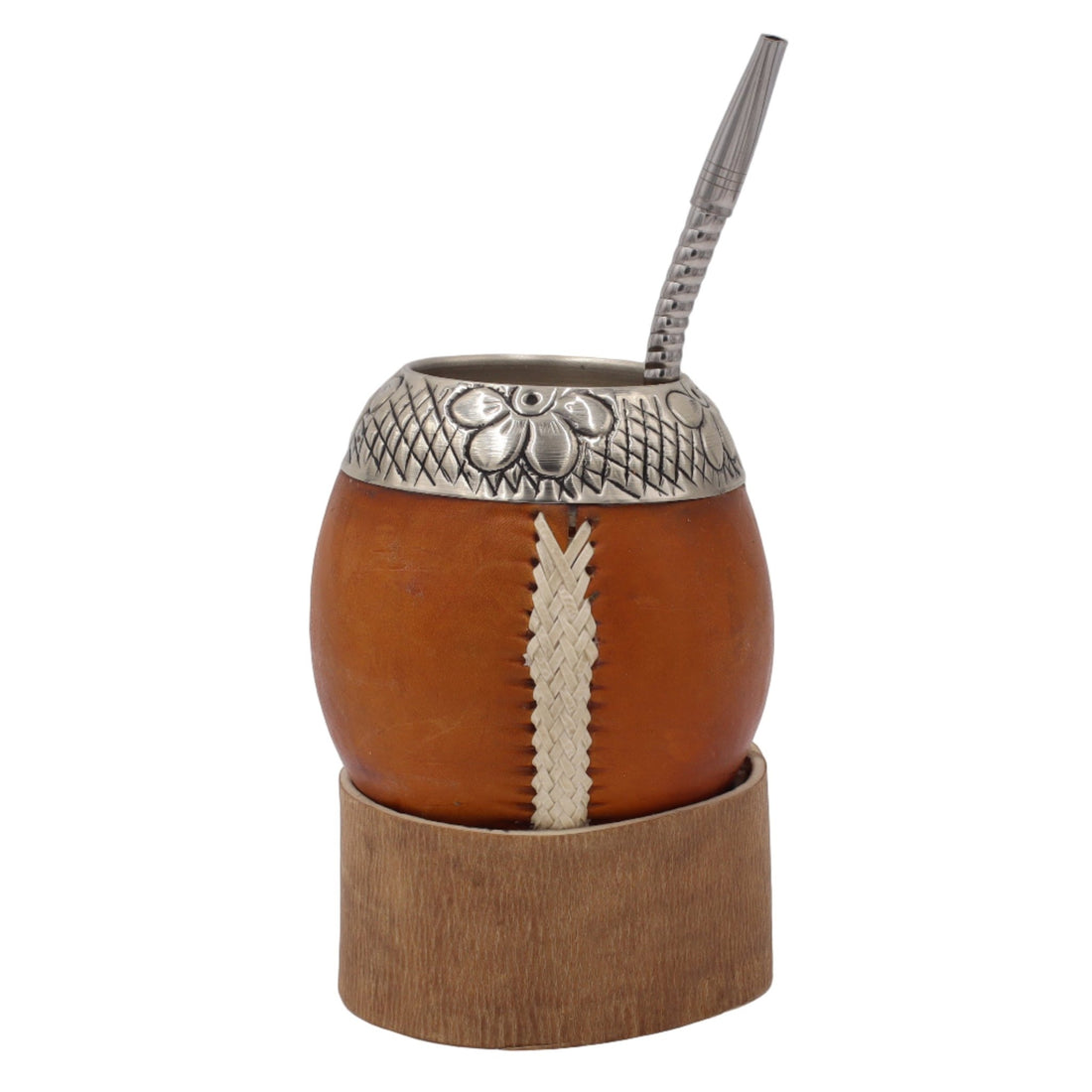 Maté Torpedo "Camel" — Cuir de Chèvre & Virole Finement Ciselée - El Gaucho