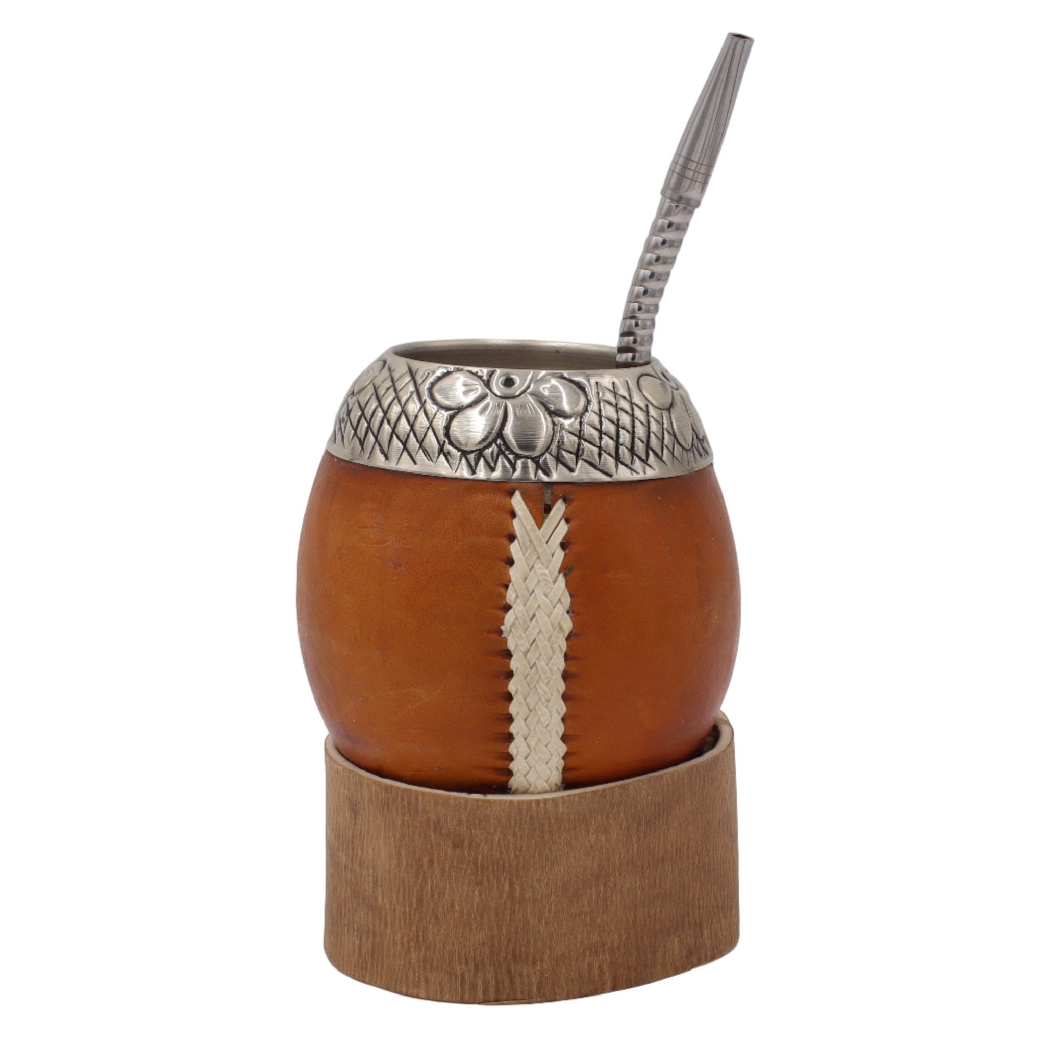 Maté Torpedo "Camel" — Cuir de Chèvre & Virole Finement Ciselée - El Gaucho