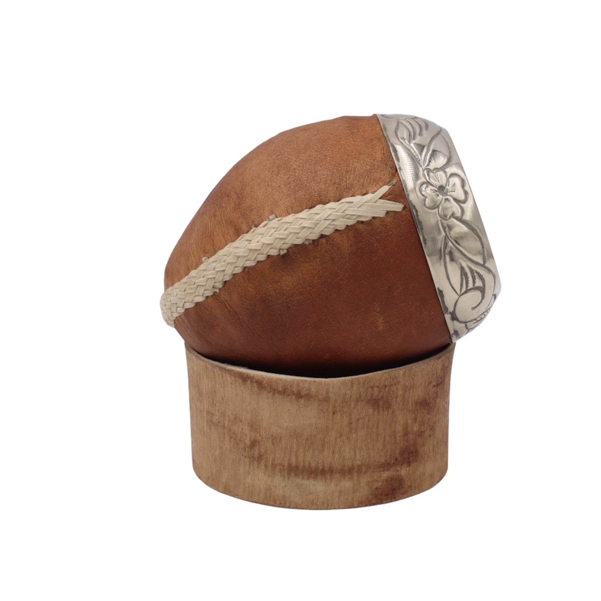 Maté Torpedo "El Patrón" — Cuir de Chèvre Tressé & Virole Ciselée - El Gaucho