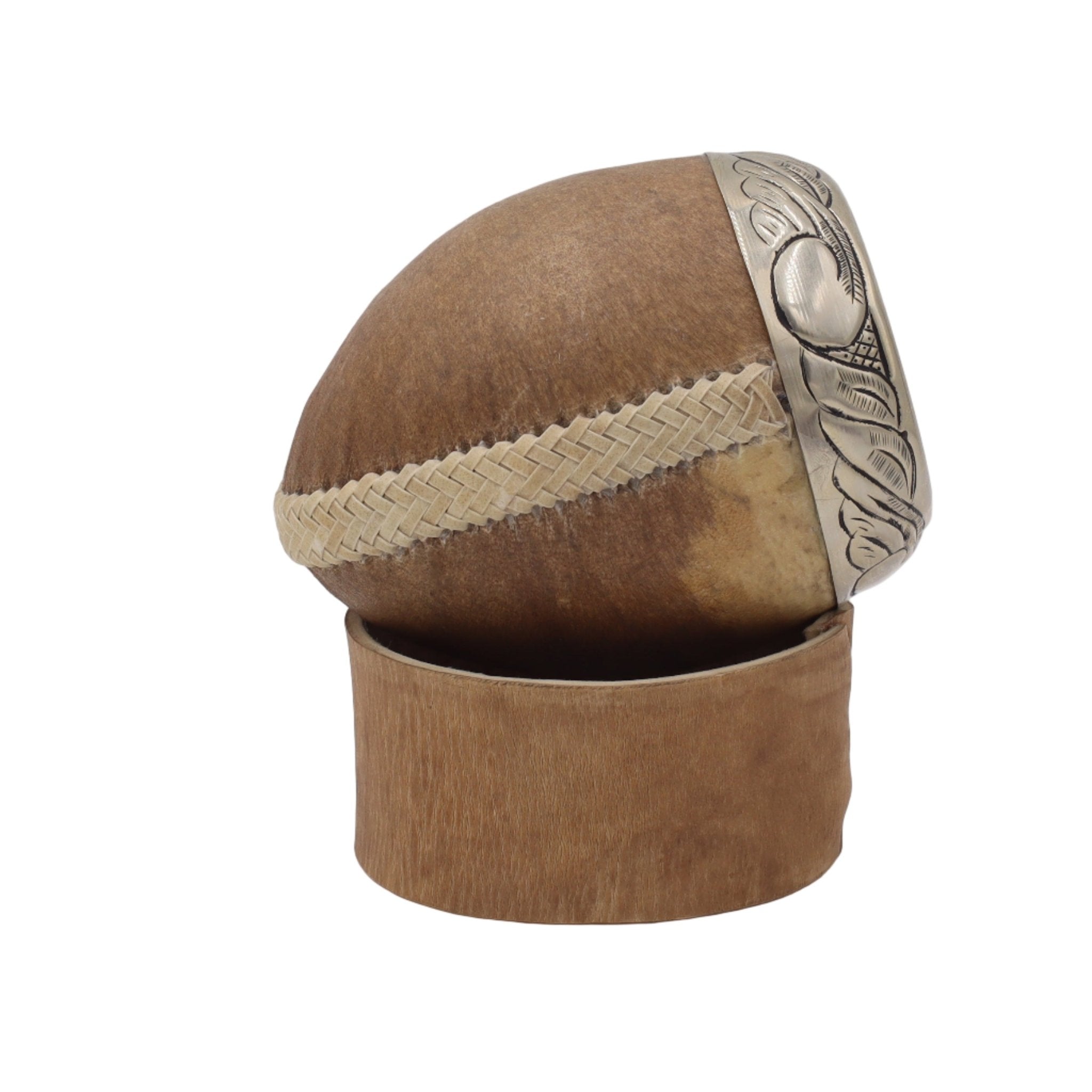 Maté Torpedo "Maestría" — Cuir Brut, Tiento & Virole Ciselée Mai - El Gaucho