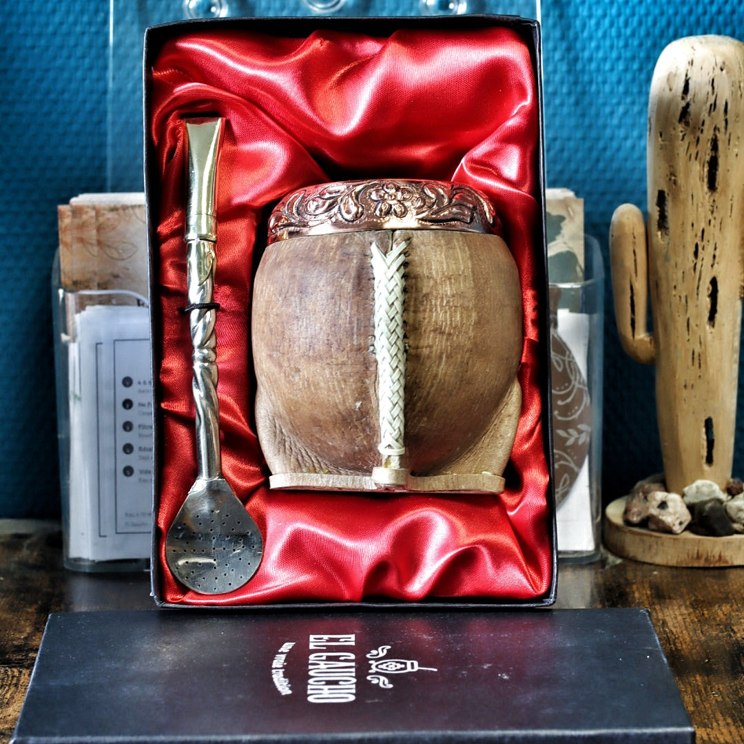 Maté Torpedo « Orfebre » N°2 dans son coffret rigide doublé de satin rouge, avec le bombillón premium