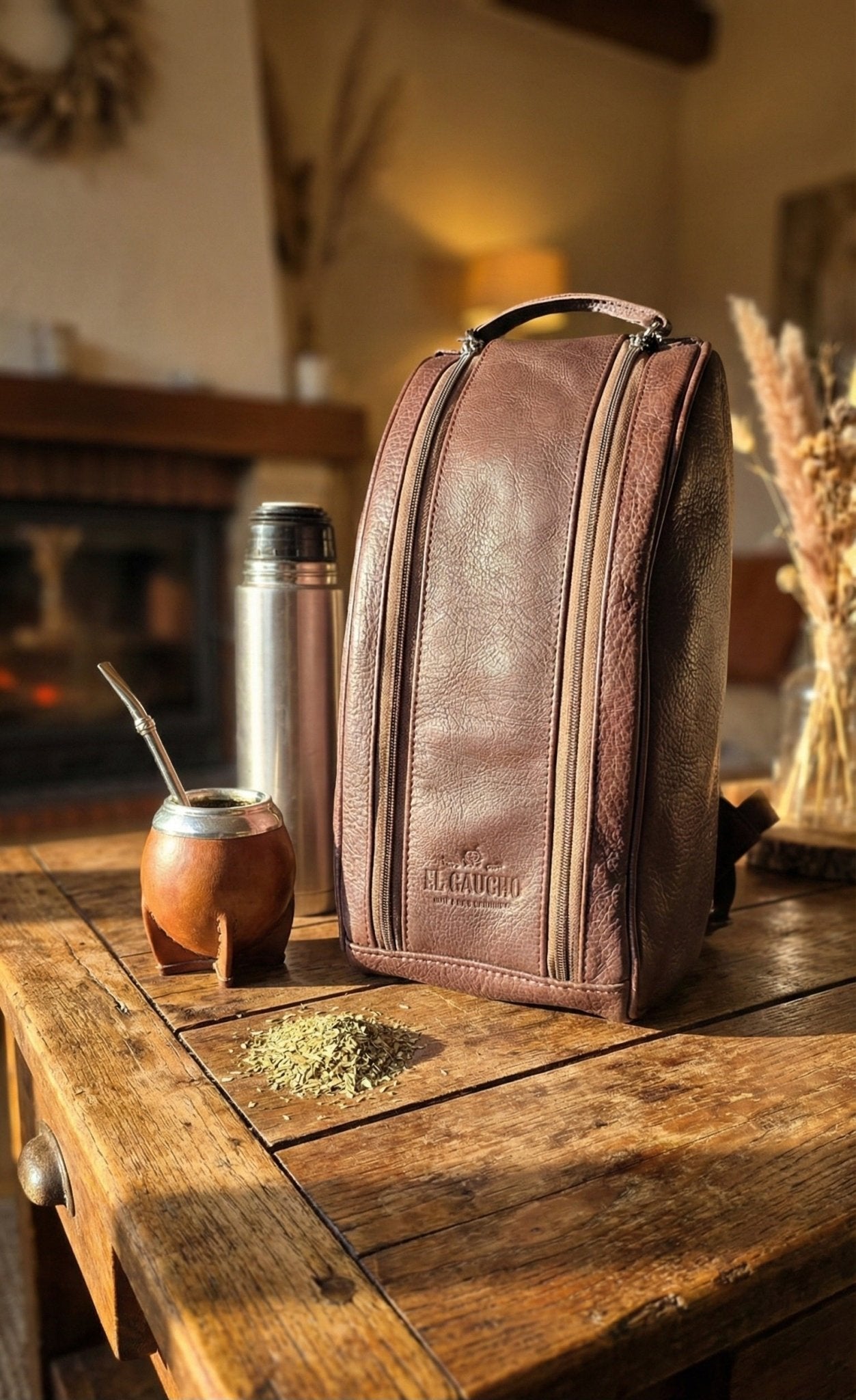 Matera Gaucho "Nomade" — Cuir Bridé Marron Chocolat - El Gaucho