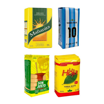 Pack Argentine Classique — Mañanita, Argentina Blue, Don Justo & La Hoja (2 kg) — les paquets inclus dans le pack