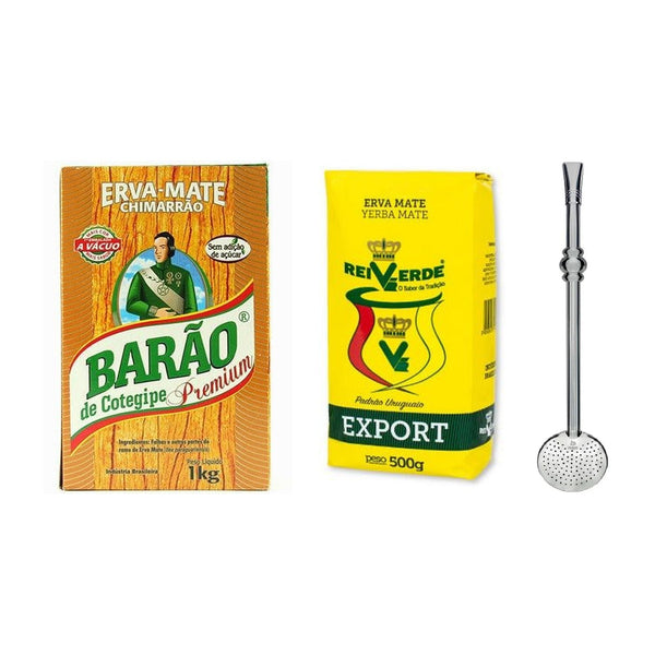 Pack Chimarrão Essentiel — 2 Ervas & Bomba Bortonaggio 22 cm