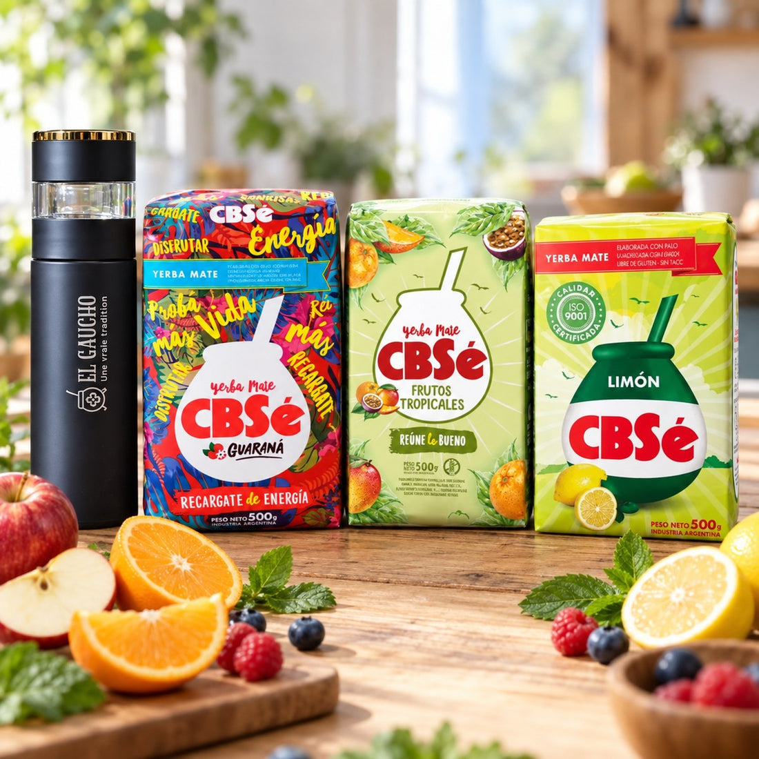Pack Express Saveurs : les produits du pack mis en scène, yerba maté El Gaucho